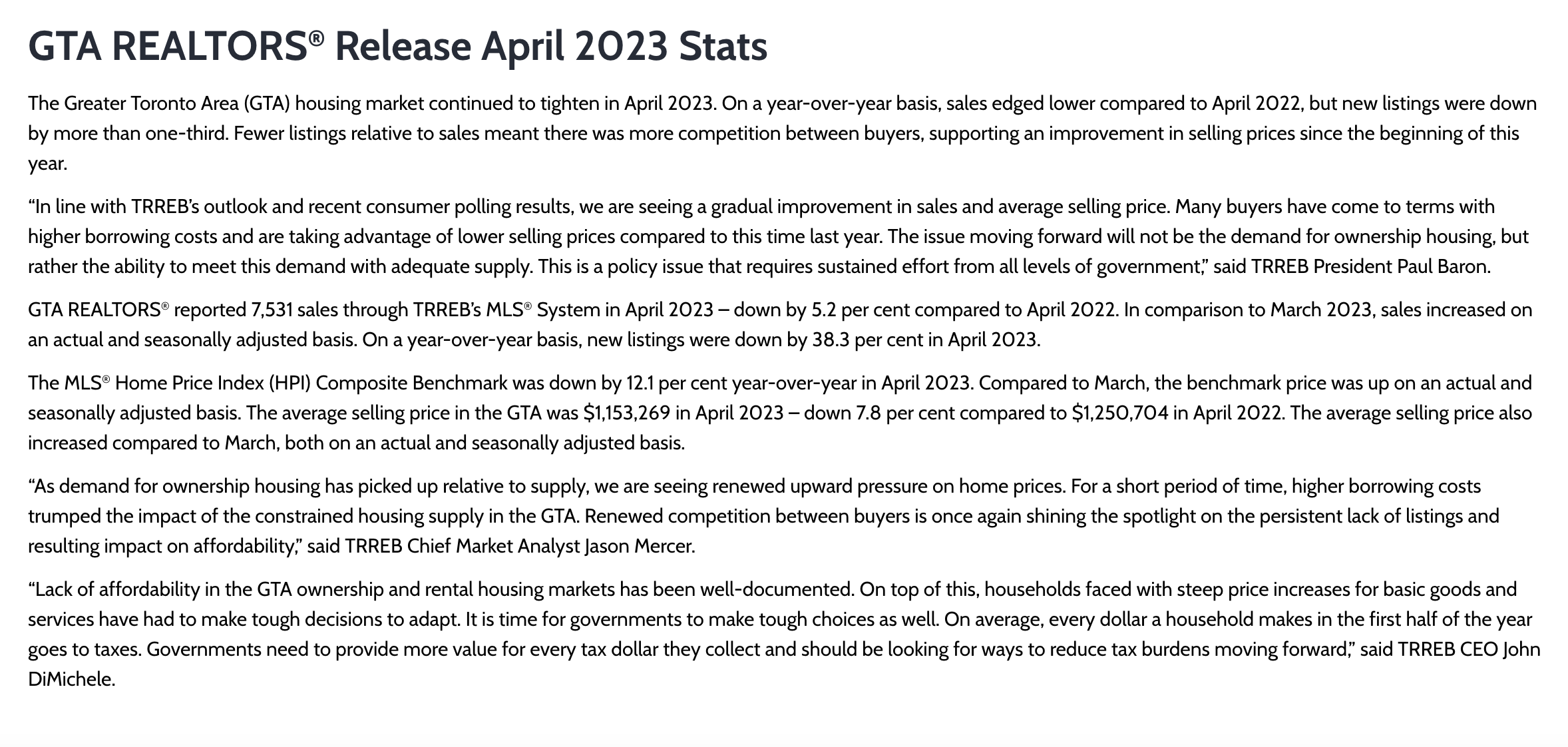 Uxbridge Housing April 2023