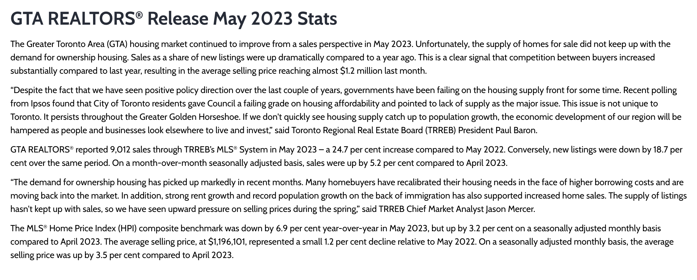 Kawartha Lakes Housing May 2023