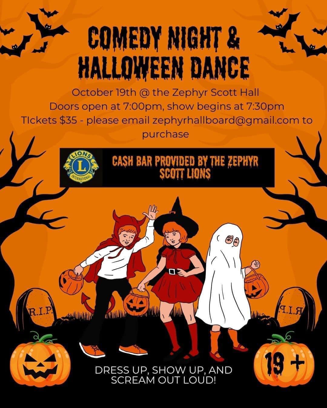 Comedy Nght and Halloween Dance Zephyr