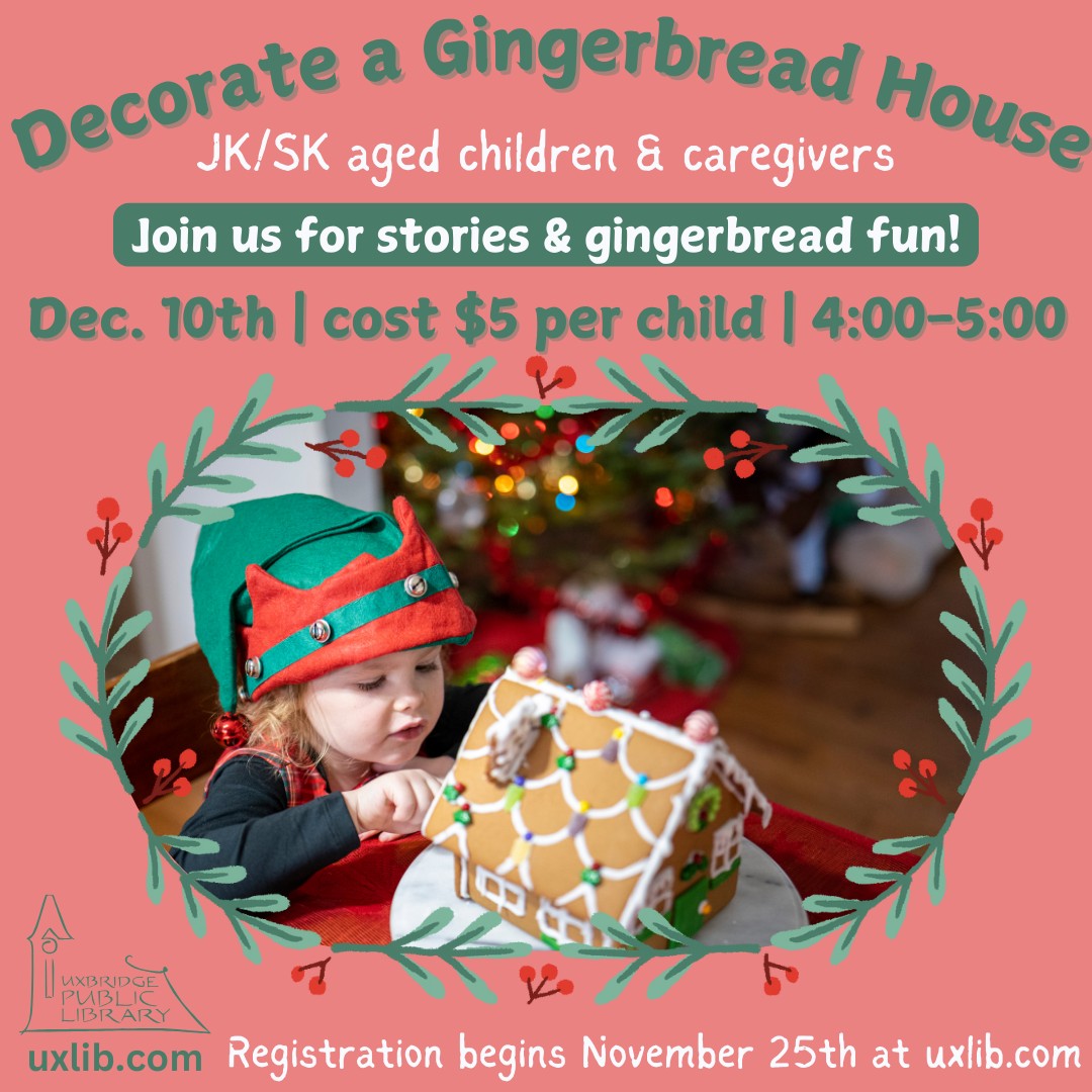 Decorate a Gingerbraid House Uxbridge Library